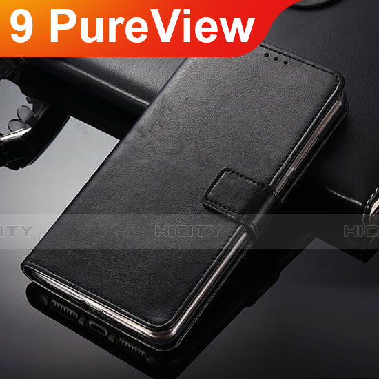 Coque Portefeuille Livre Cuir Etui Clapet pour Nokia 9 PureView Noir Plus