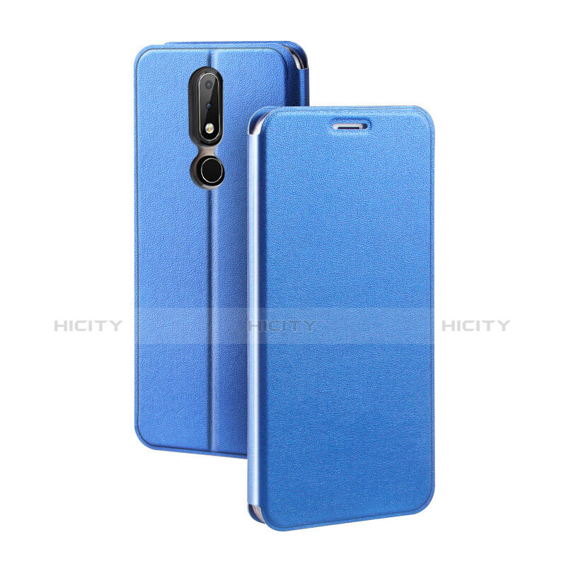 Coque Portefeuille Livre Cuir Etui Clapet pour Nokia X5 Bleu Plus