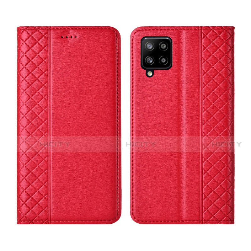 Coque Portefeuille Livre Cuir Etui Clapet pour Samsung Galaxy A42 5G Rouge Plus