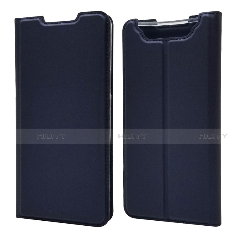 Coque Portefeuille Livre Cuir Etui Clapet pour Samsung Galaxy A80 Bleu Plus
