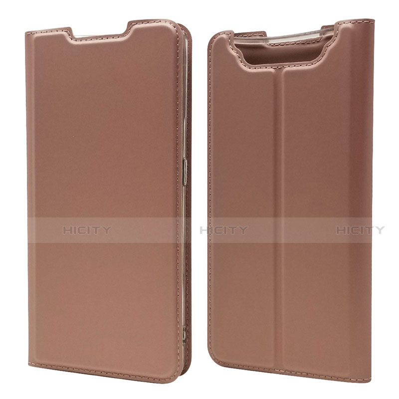 Coque Portefeuille Livre Cuir Etui Clapet pour Samsung Galaxy A80 Or Rose Plus