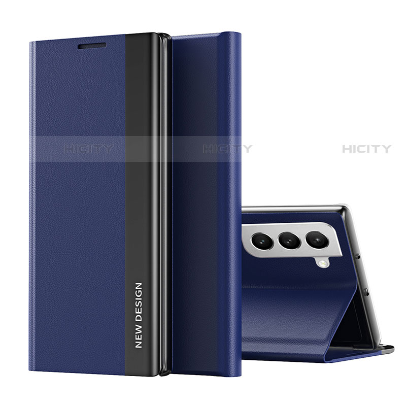 Coque Portefeuille Livre Cuir Etui Clapet pour Samsung Galaxy S23 5G Bleu Plus