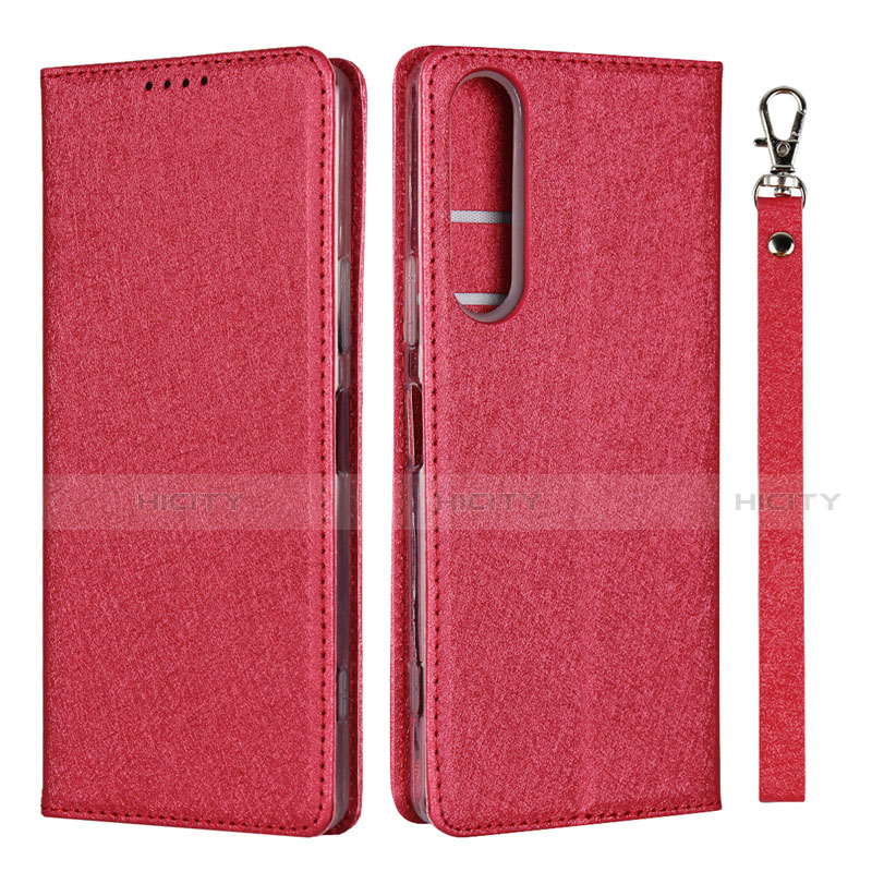 Coque Portefeuille Livre Cuir Etui Clapet pour Sony Xperia 1 II Rouge Plus