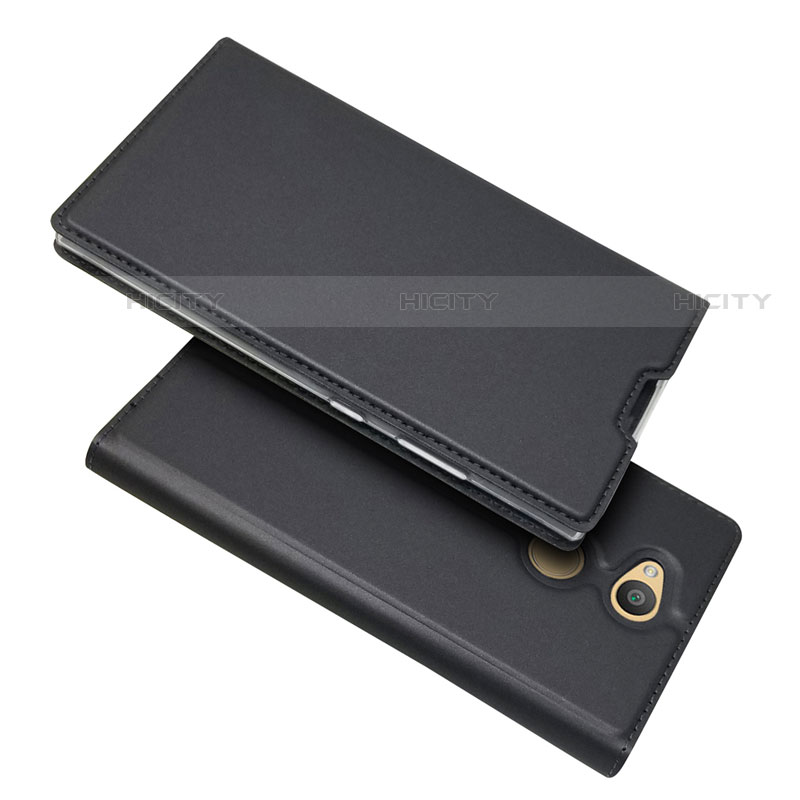 Coque Portefeuille Livre Cuir Etui Clapet pour Sony Xperia L2 Noir Plus