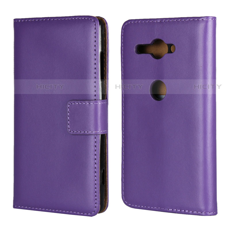 Coque Portefeuille Livre Cuir Etui Clapet pour Sony Xperia XZ2 Compact Violet Plus