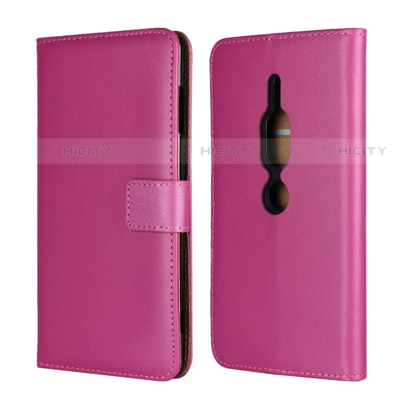 Coque Portefeuille Livre Cuir Etui Clapet pour Sony Xperia XZ2 Premium Rose Rouge Plus
