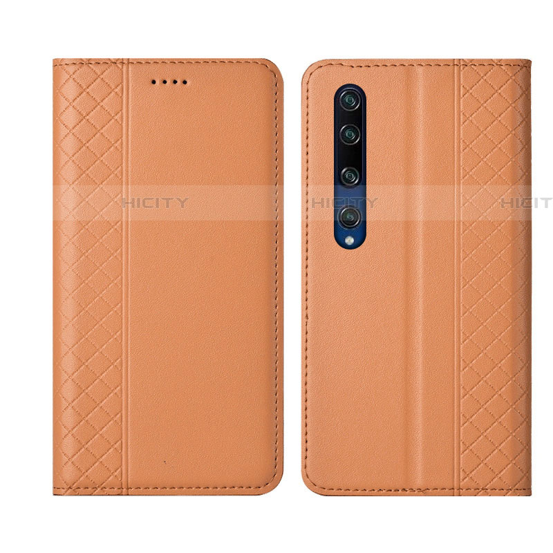 Coque Portefeuille Livre Cuir Etui Clapet pour Xiaomi Mi 10 Orange Plus