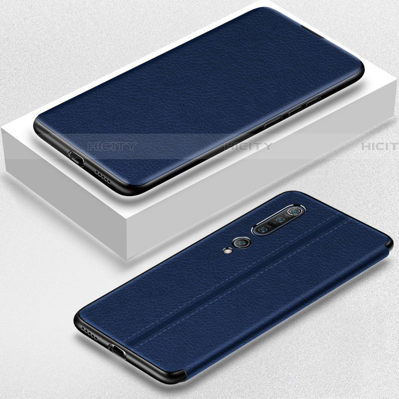 Coque Portefeuille Livre Cuir Etui Clapet pour Xiaomi Mi 10 Pro Bleu Plus