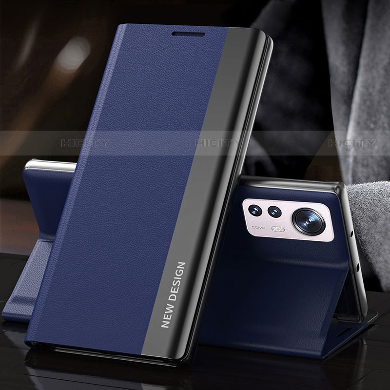 Coque Portefeuille Livre Cuir Etui Clapet pour Xiaomi Mi 12S 5G Bleu Plus