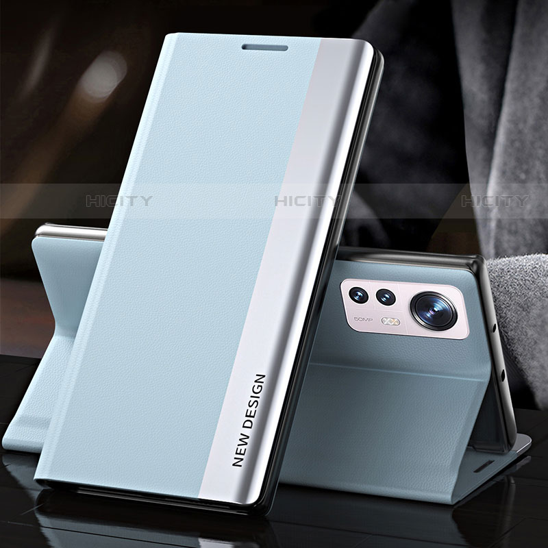 Coque Portefeuille Livre Cuir Etui Clapet pour Xiaomi Mi 12S 5G Bleu Clair Plus