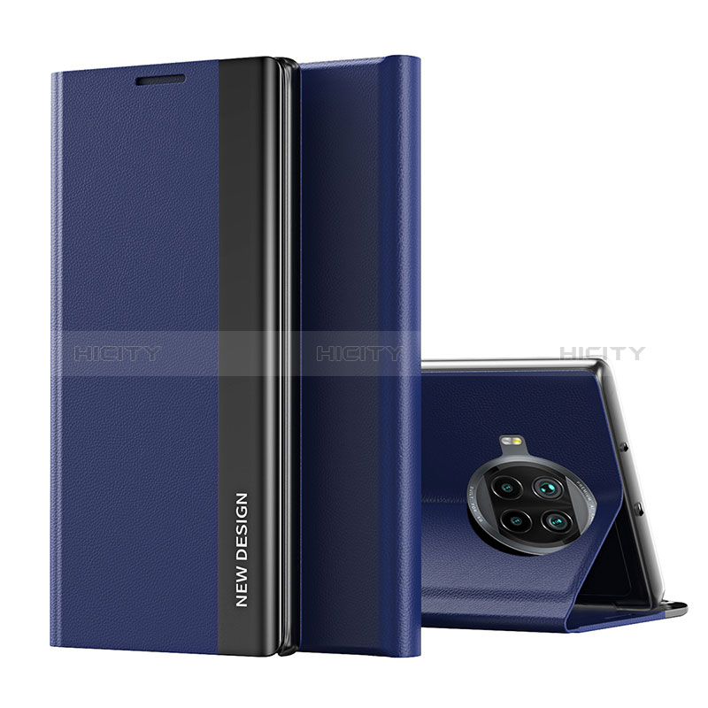 Coque Portefeuille Livre Cuir Etui Clapet Q01H pour Xiaomi Mi 10i 5G Bleu Plus