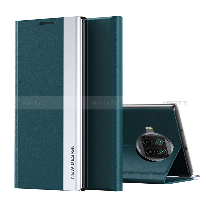 Coque Portefeuille Livre Cuir Etui Clapet Q01H pour Xiaomi Mi 10T Lite 5G Vert Plus