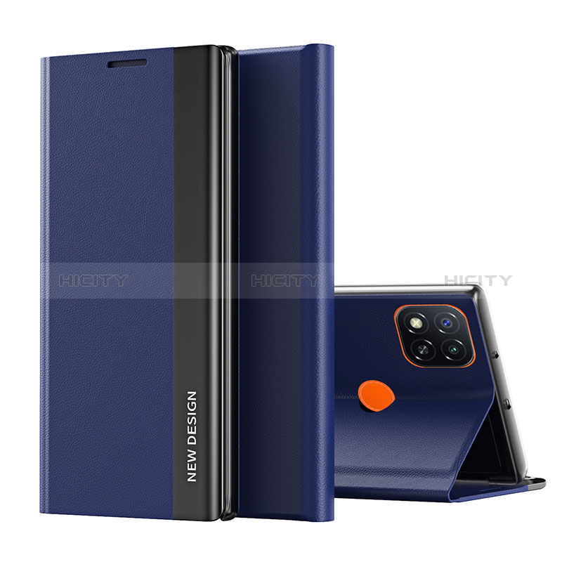 Coque Portefeuille Livre Cuir Etui Clapet Q01H pour Xiaomi Redmi 9C Bleu Plus
