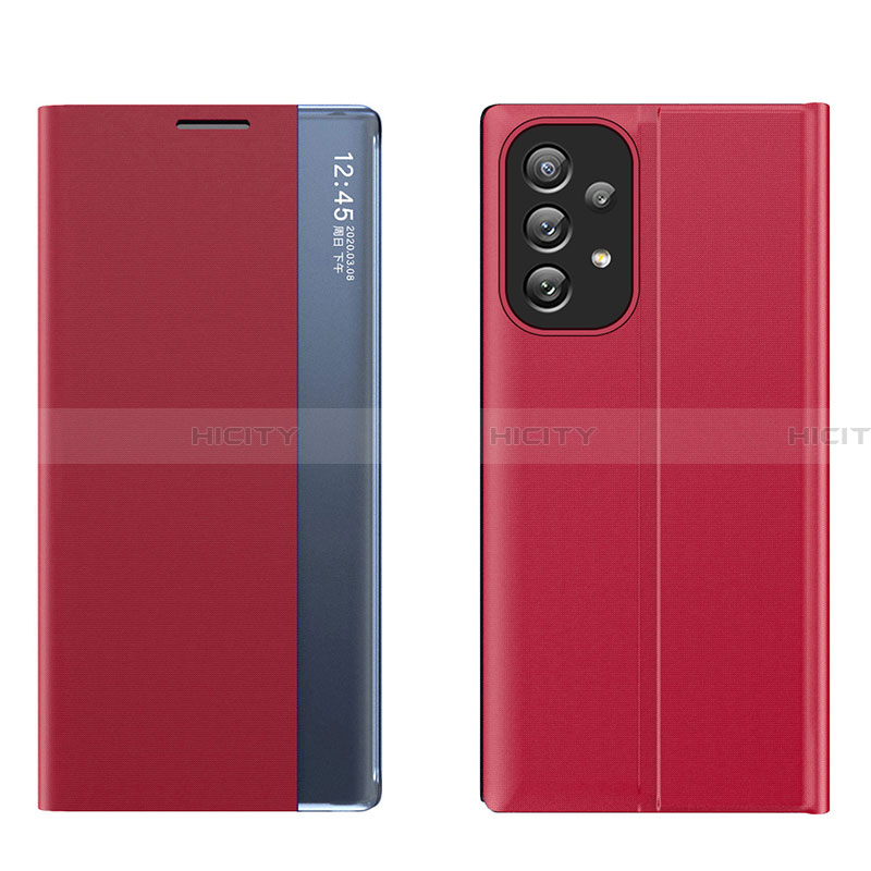 Coque Portefeuille Livre Cuir Etui Clapet Q02H pour Samsung Galaxy A33 5G Rouge Plus