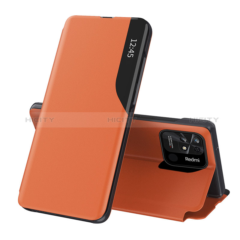 Coque Portefeuille Livre Cuir Etui Clapet Q02H pour Xiaomi Redmi 10C 4G Orange Plus