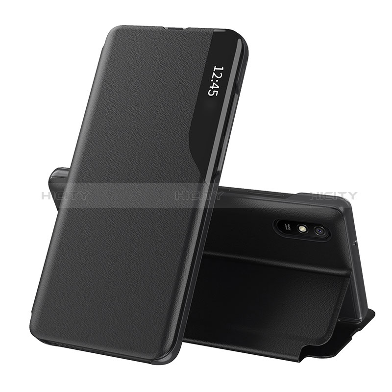 Coque Portefeuille Livre Cuir Etui Clapet Q02H pour Xiaomi Redmi 9A Noir Plus