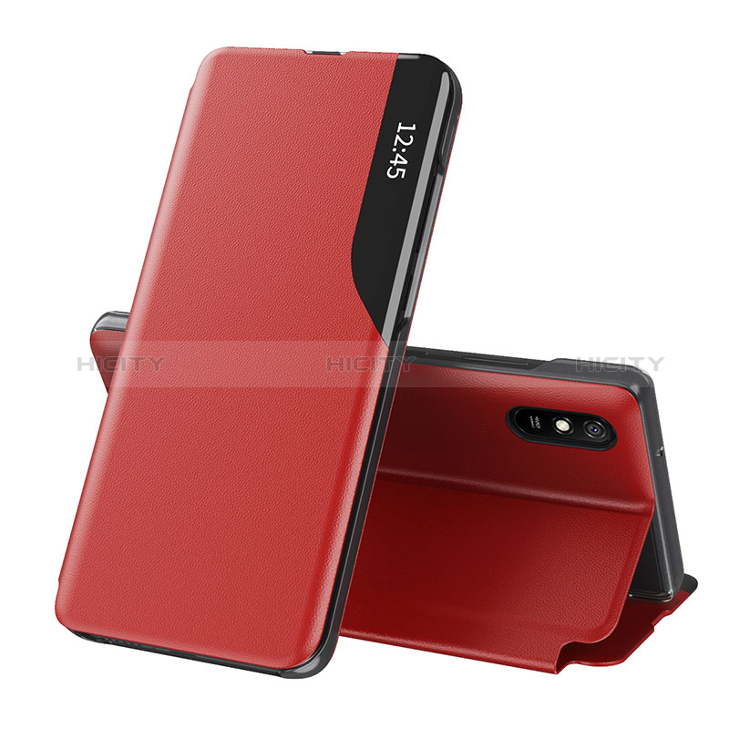 Coque Portefeuille Livre Cuir Etui Clapet Q02H pour Xiaomi Redmi 9AT Rouge Plus