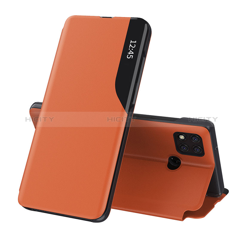 Coque Portefeuille Livre Cuir Etui Clapet Q02H pour Xiaomi Redmi 9C Orange Plus
