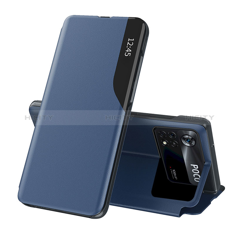 Coque Portefeuille Livre Cuir Etui Clapet Q02H pour Xiaomi Redmi Note 11E Pro 5G Bleu Plus