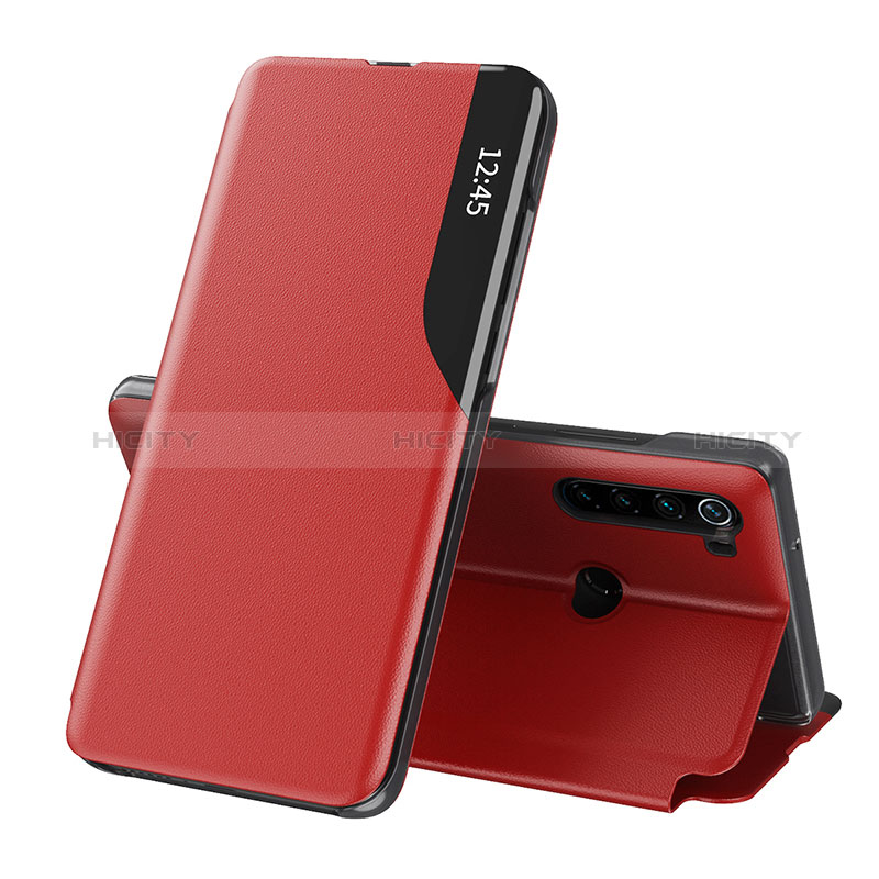 Coque Portefeuille Livre Cuir Etui Clapet Q02H pour Xiaomi Redmi Note 8 (2021) Rouge Plus