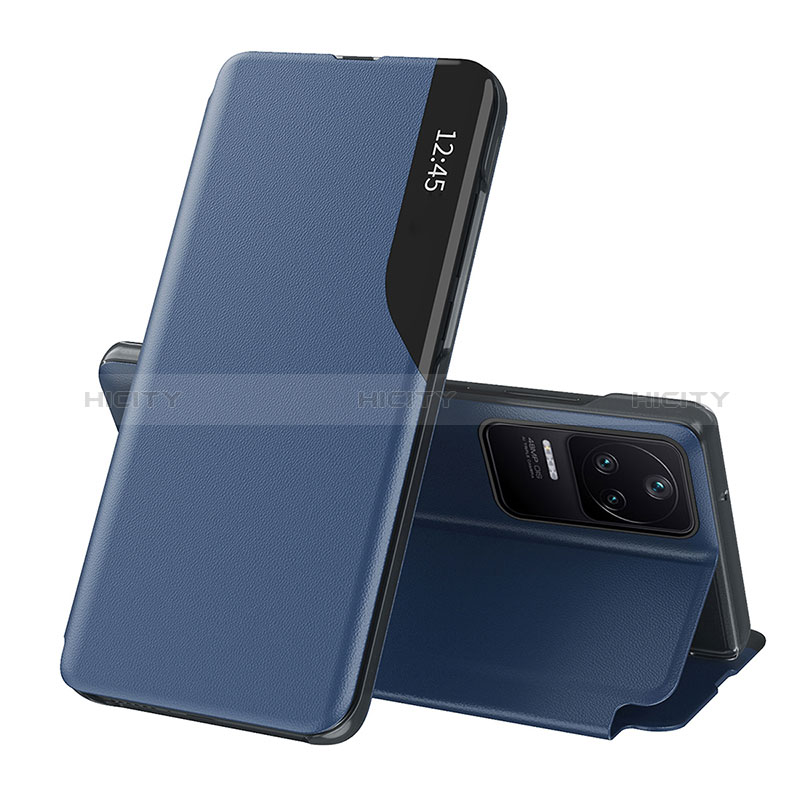 Coque Portefeuille Livre Cuir Etui Clapet Q03H pour Xiaomi Poco F4 5G Bleu Plus