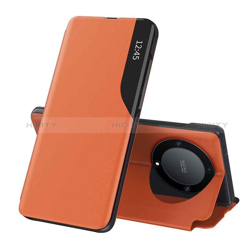 Coque Portefeuille Livre Cuir Etui Clapet QH1 pour Huawei Honor Magic5 Lite 5G Orange Plus