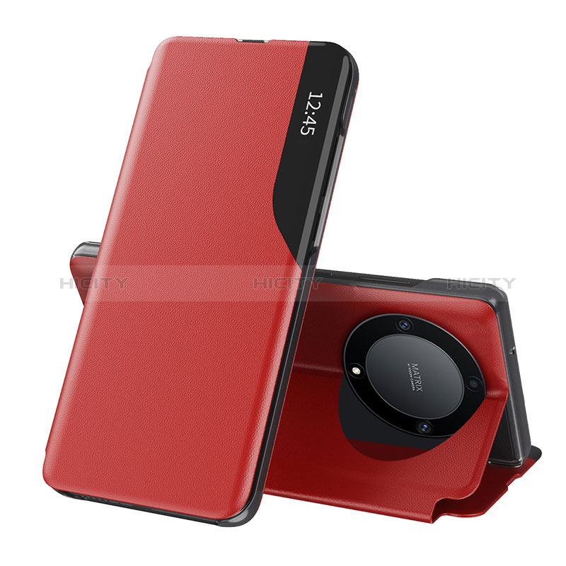 Coque Portefeuille Livre Cuir Etui Clapet QH1 pour Huawei Honor Magic5 Lite 5G Rouge Plus