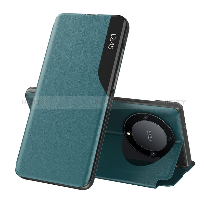 Coque Portefeuille Livre Cuir Etui Clapet QH1 pour Huawei Honor X9b 5G Vert Plus