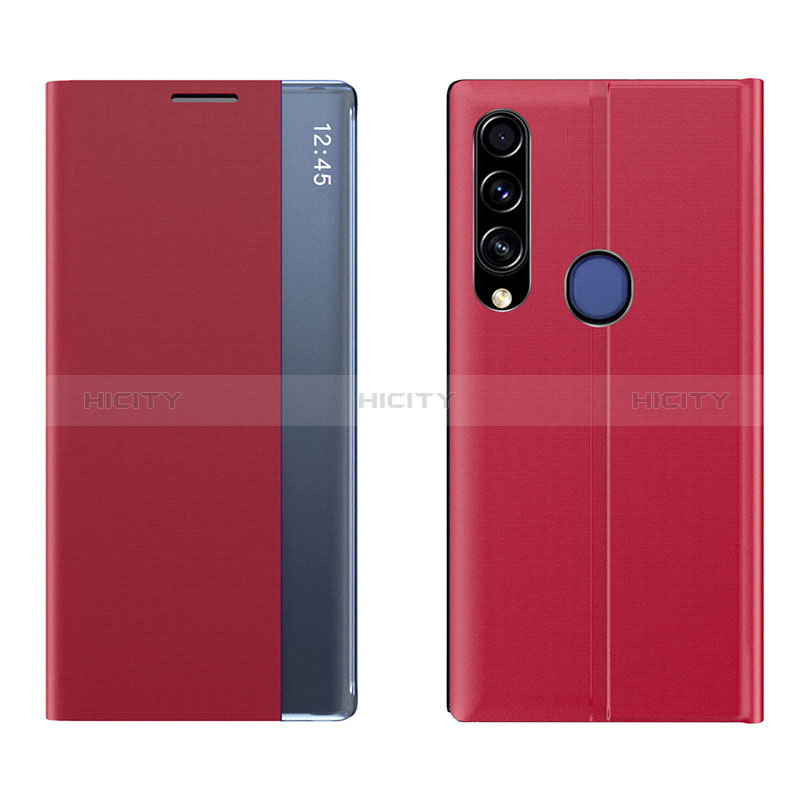 Coque Portefeuille Livre Cuir Etui Clapet QH1 pour Huawei P40 Lite E Rouge Plus
