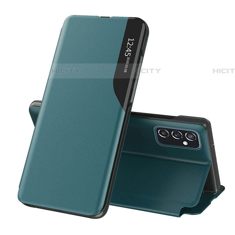 Coque Portefeuille Livre Cuir Etui Clapet QH1 pour Samsung Galaxy F23 5G Vert Plus