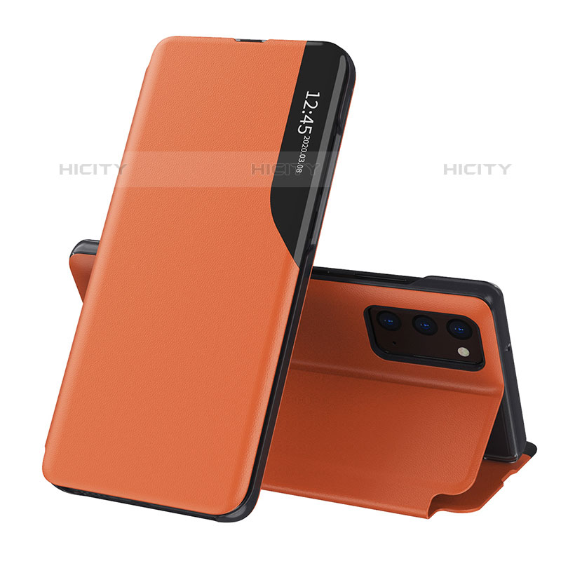 Coque Portefeuille Livre Cuir Etui Clapet QH1 pour Samsung Galaxy M02s Orange Plus