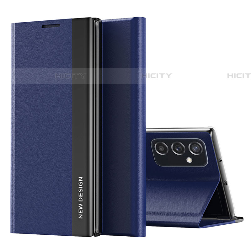 Coque Portefeuille Livre Cuir Etui Clapet QH2 pour Samsung Galaxy F23 5G Bleu Plus