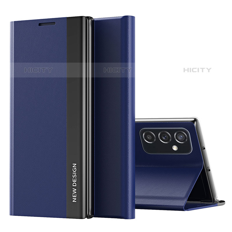 Coque Portefeuille Livre Cuir Etui Clapet QH2 pour Samsung Galaxy M23 5G Bleu Plus