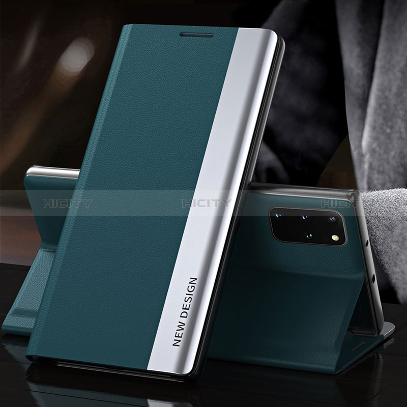 Coque Portefeuille Livre Cuir Etui Clapet QH2 pour Samsung Galaxy S20 Plus Vert Plus