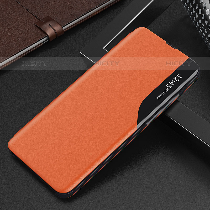 Coque Portefeuille Livre Cuir Etui Clapet QH3 pour Samsung Galaxy M52 5G Orange Plus