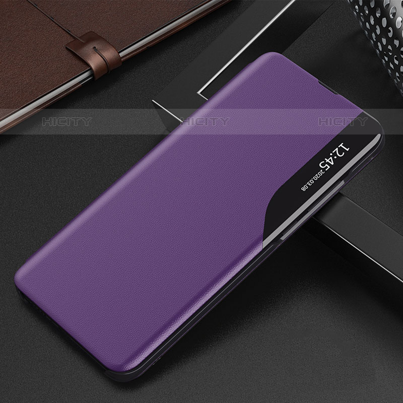 Coque Portefeuille Livre Cuir Etui Clapet QH3 pour Samsung Galaxy Quantum2 5G Violet Plus