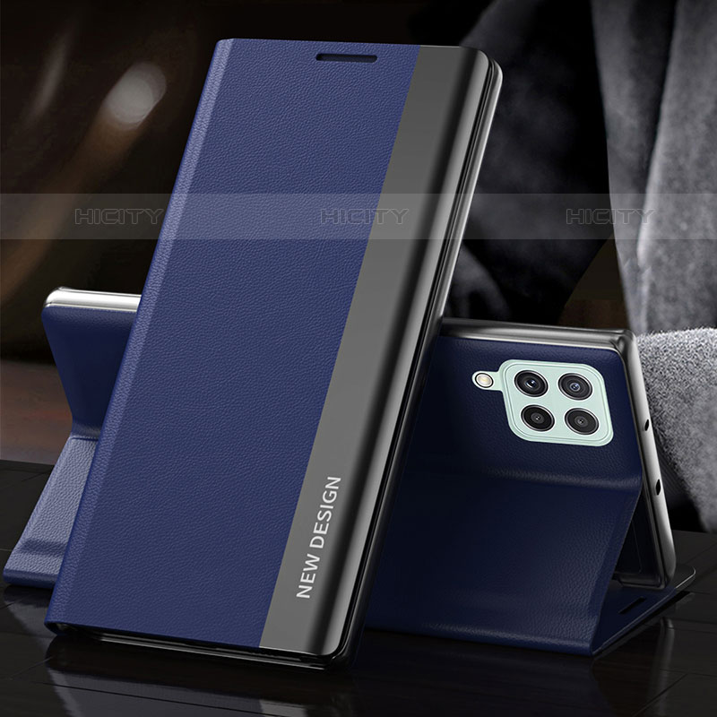 Coque Portefeuille Livre Cuir Etui Clapet QH5 pour Samsung Galaxy M33 5G Bleu Plus