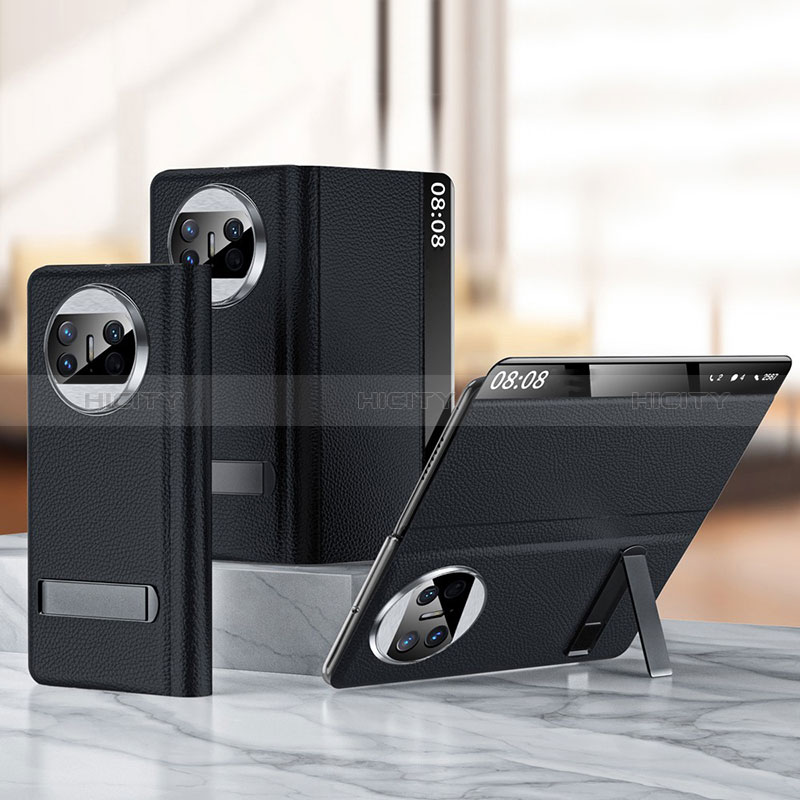 Coque Portefeuille Livre Cuir Etui Clapet QK1 pour Huawei Mate X3 Plus