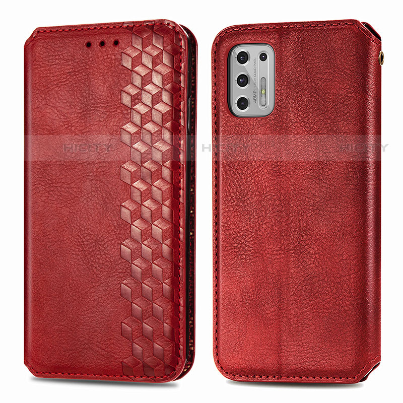 Coque Portefeuille Livre Cuir Etui Clapet S01D pour Motorola Moto G Stylus (2021) Rouge Plus