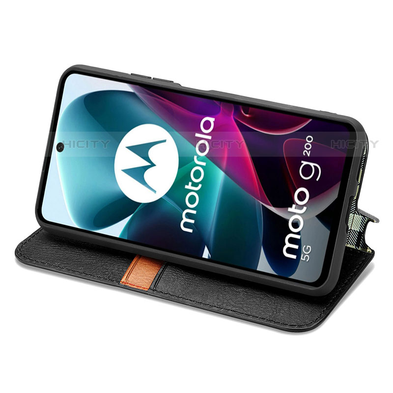 Coque Portefeuille Livre Cuir Etui Clapet S01D pour Motorola Moto G200 5G Plus