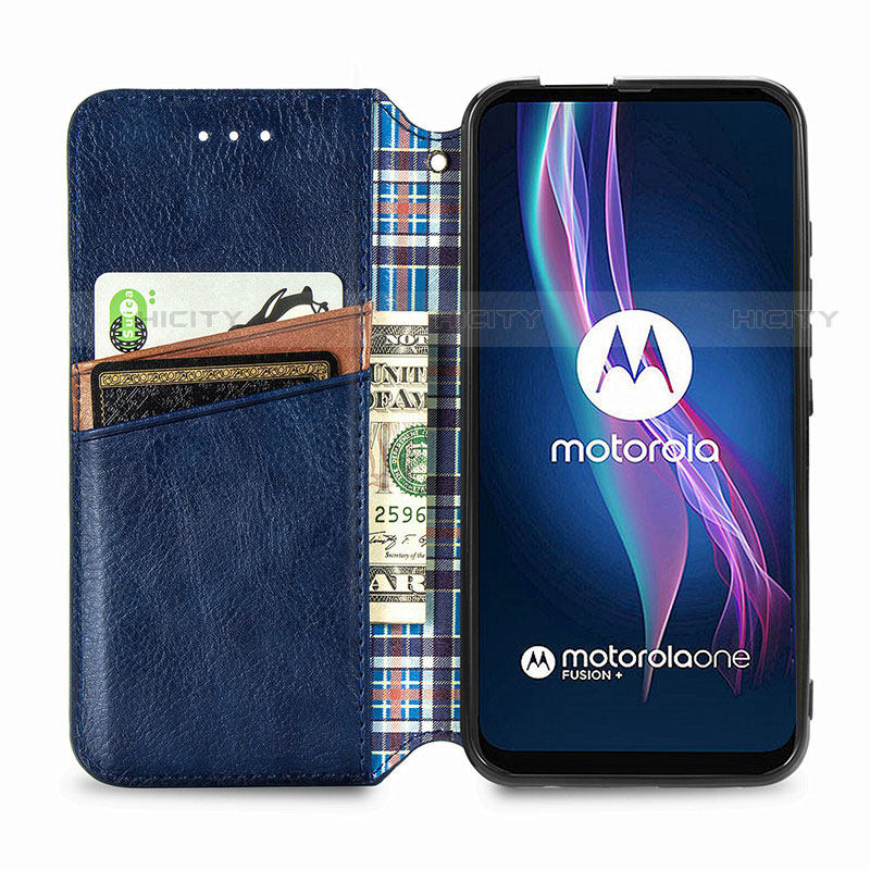 Coque Portefeuille Livre Cuir Etui Clapet S01D pour Motorola Moto One Fusion Plus Plus