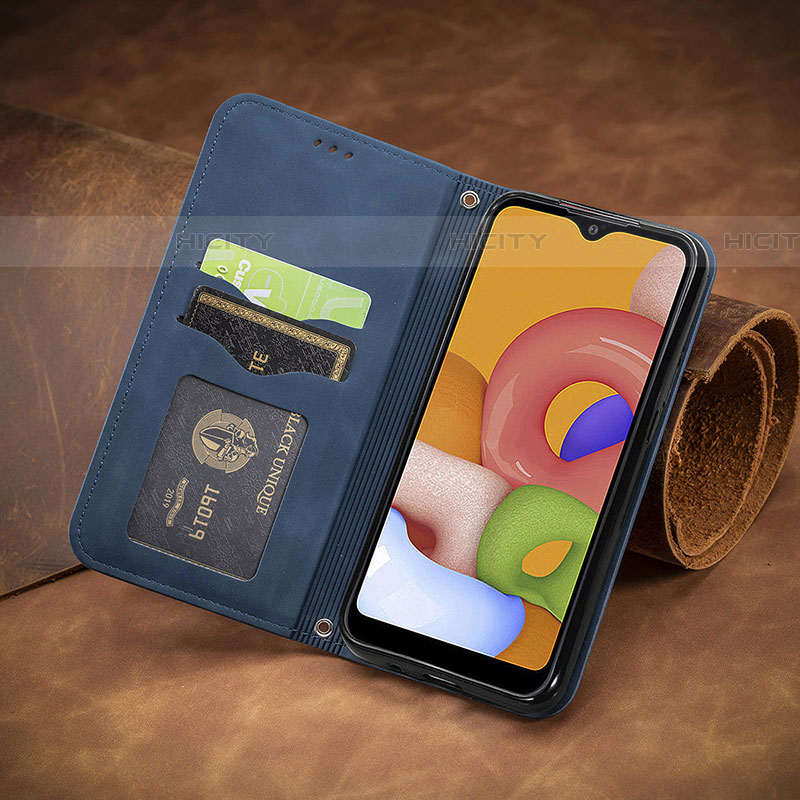 Coque Portefeuille Livre Cuir Etui Clapet S01D pour Samsung Galaxy A01 SM-A015 Plus