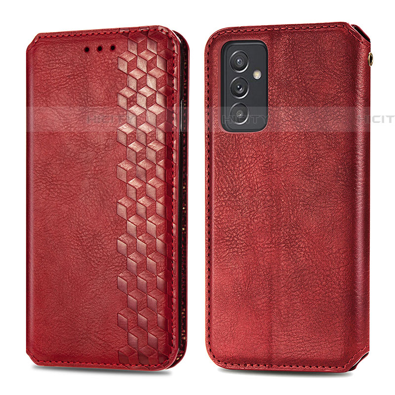 Coque Portefeuille Livre Cuir Etui Clapet S01D pour Samsung Galaxy A05s Rouge Plus