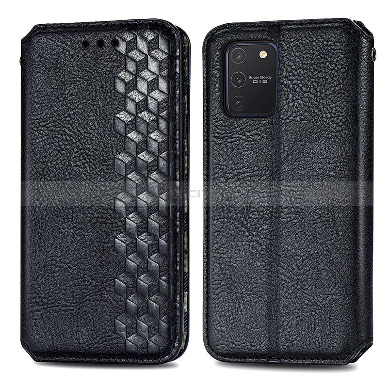 Coque Portefeuille Livre Cuir Etui Clapet S01D pour Samsung Galaxy A91 Noir Plus