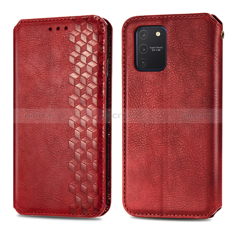 Coque Portefeuille Livre Cuir Etui Clapet S01D pour Samsung Galaxy A91 Rouge Plus