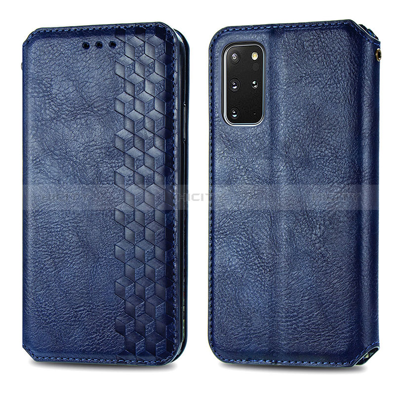 Coque Portefeuille Livre Cuir Etui Clapet S01D pour Samsung Galaxy S20 Plus 5G Bleu Plus