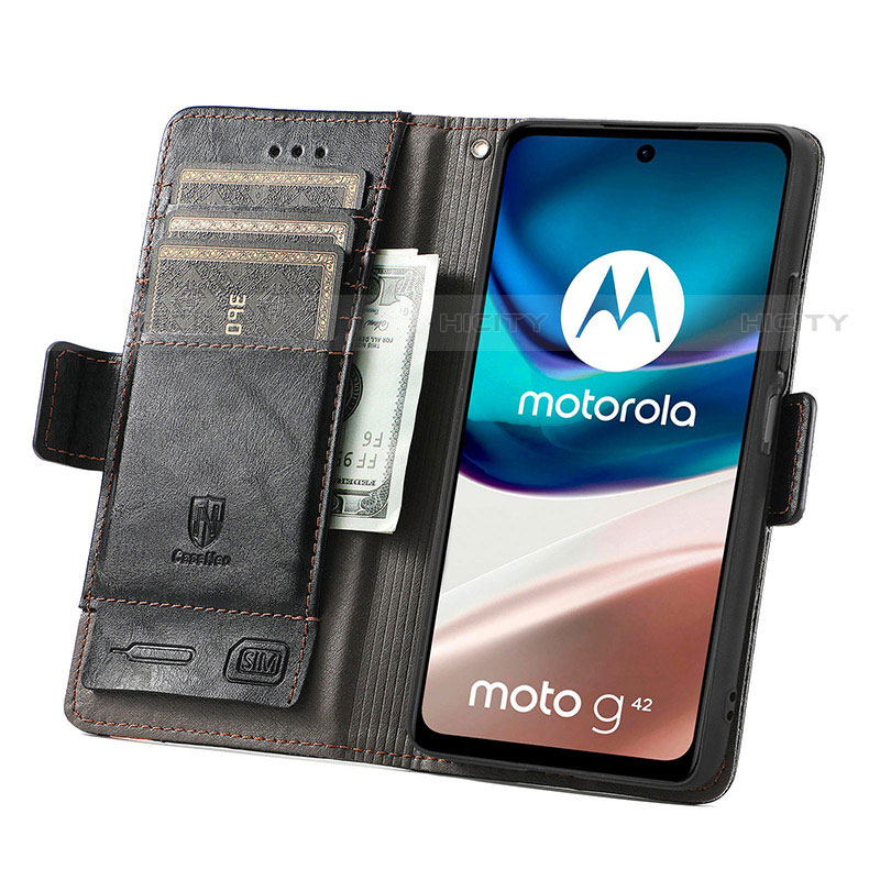 Coque Portefeuille Livre Cuir Etui Clapet S02D pour Motorola Moto G42 Plus