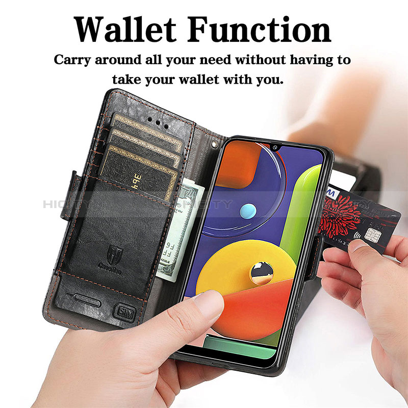 Coque Portefeuille Livre Cuir Etui Clapet S02D pour Samsung Galaxy A50 Plus