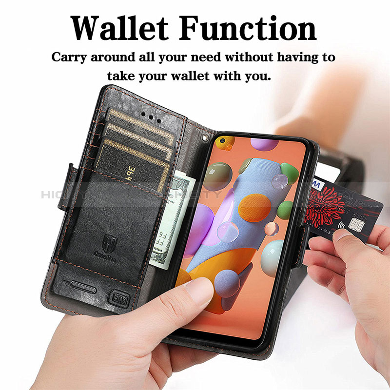 Coque Portefeuille Livre Cuir Etui Clapet S02D pour Samsung Galaxy M11 Plus