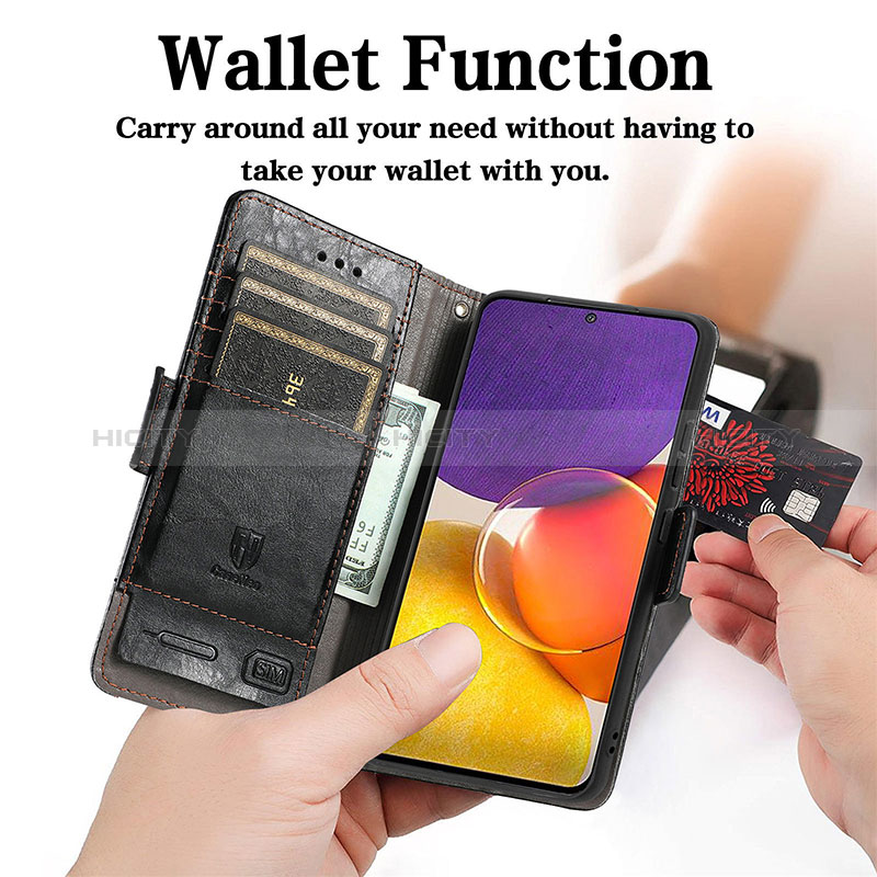 Coque Portefeuille Livre Cuir Etui Clapet S02D pour Samsung Galaxy Quantum2 5G Plus